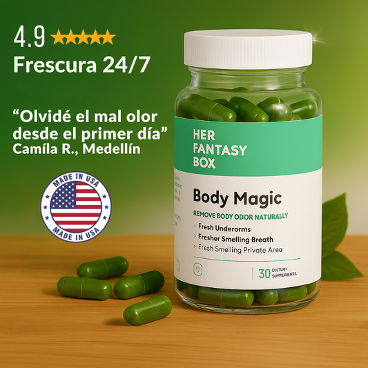 DESODORANTE CORPORAL INTERNO BODY MAGIC| CÁPSULAS DE CLOROFILA | PRODUCTO AMERICANO